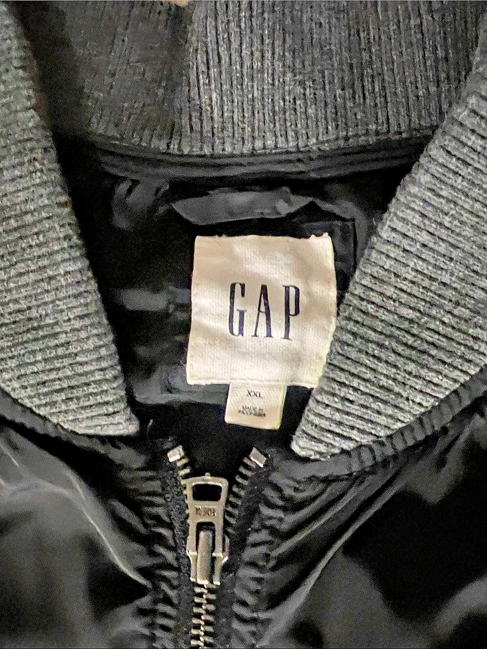 Gap LT WT BOMBER Jacket Black XXL - Picture 3 of 10